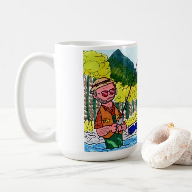 Taza De Café Gone Fishin’ - Donald Smithfield 15oz Mug (Con donut)