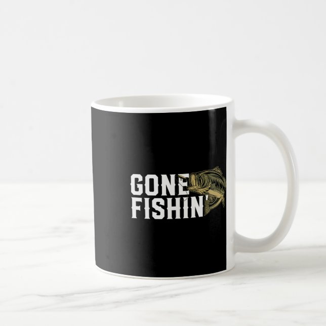 Taza De Café Gone Fishin Gracioso Largemouth B Regalo De Pesca  (Derecha)