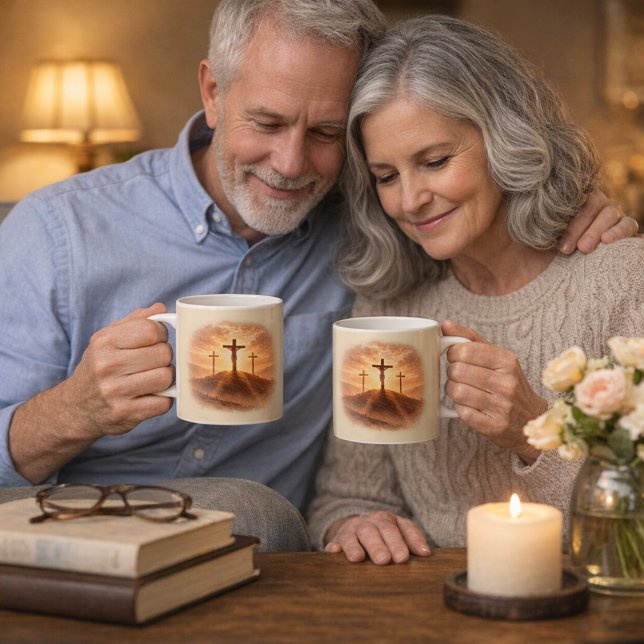 Taza De Café Good Friday Three Crosses Sunset (Subido por el creador)