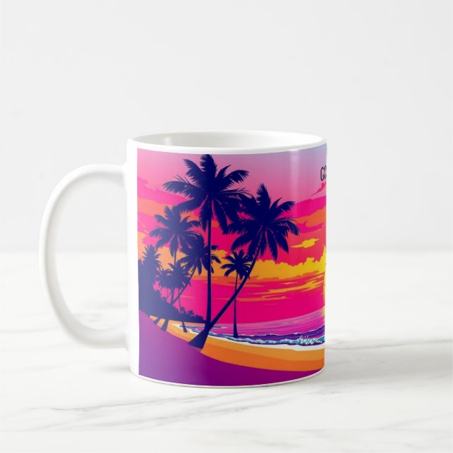 Taza De Café Good Morning From Paradise Tropical Sunset Wrap (Izquierda)