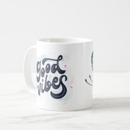 Taza De Café Good Vibes Mug with Aesthetic Butterfly Design