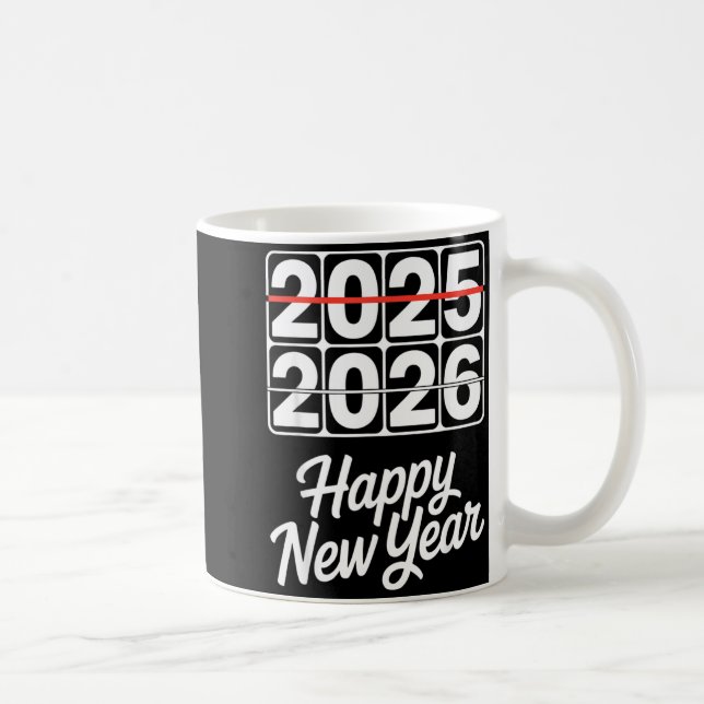Taza De Café Goodbye 2025 Hello 2026 Clock Happy New Year Party (Derecha)
