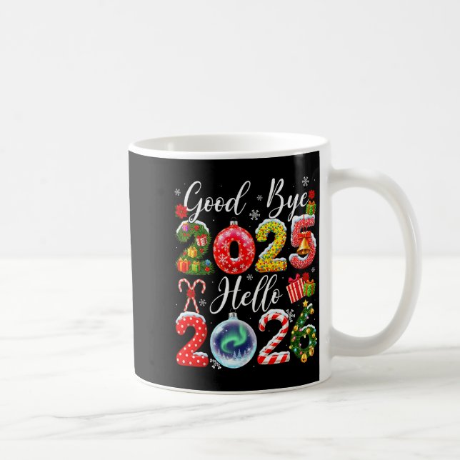 Taza De Café Goodbye 2025 Hello 2026 Merry Christmas Happy New  (Derecha)
