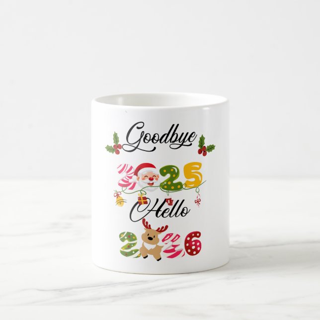 Taza De Café Goodbye 2025 Hello 2026 New Year Design (Centro)