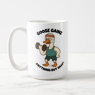 Taza De Café Goose Gainz – Diseño divertido de entrenamiento de
