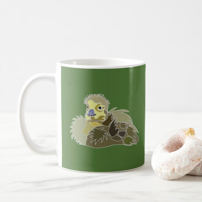 Taza De Café Goose Gosling Baby Goose (Con donut)