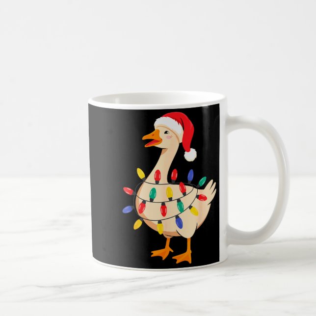 Taza De Café Goose Santa Hat Funny Christmas Lights Xmas Tree M (Derecha)