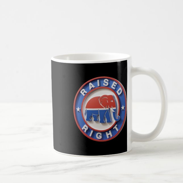 Taza De Café Gop Elephant Marches Proudly Raised Right Legacy  (Derecha)