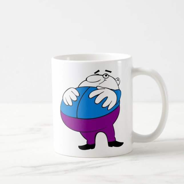Taza De Café gordo-hombre-dibujo animado (Derecha)