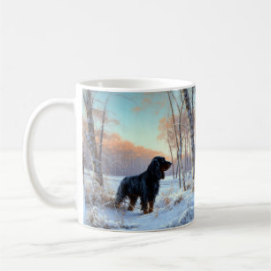 Taza De Café Gordon Setter Deja que nieve Navidad