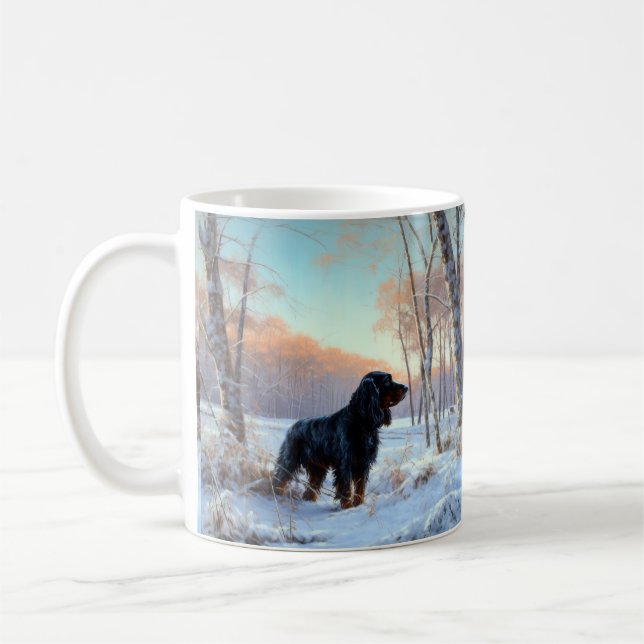 Taza De Café Gordon Setter Deja que nieve Navidad (Izquierda)
