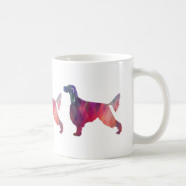Taza De Café Gordon Setter Geométrico Patrón Silhouette Pink