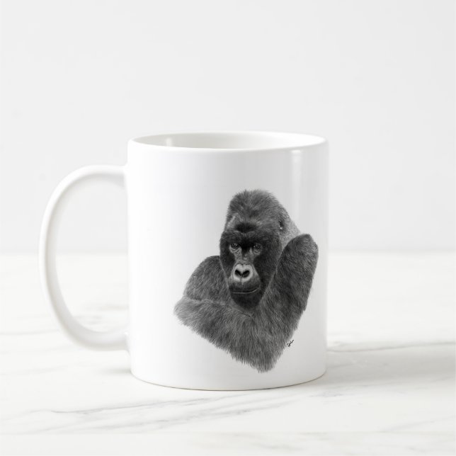 Taza De Café Gorila Arte animal Mugs (Izquierda)