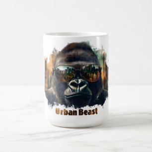 Taza De Café Gorila Bestia Urbana con Gafas de Sol
