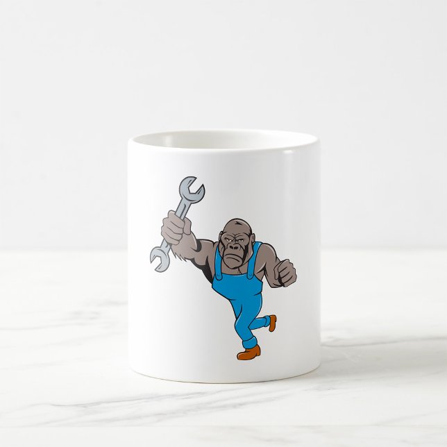 Taza De Café Gorila Mecánico Sosteniendo Llave (Subido por el creador)