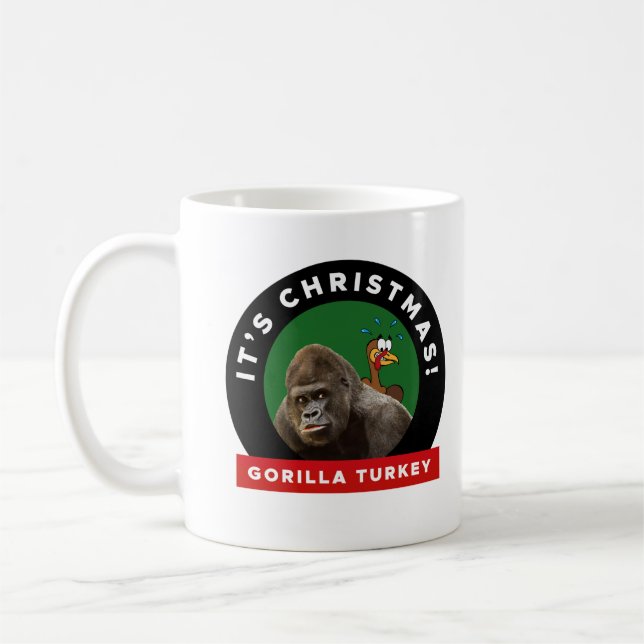 Taza De Café Gorila Navidades turcos Cena Pun (Izquierda)