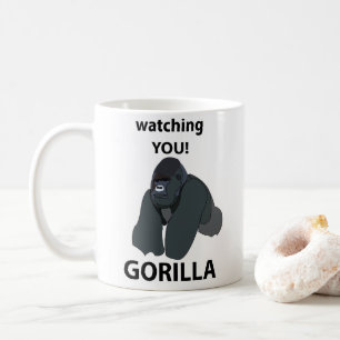 Taza De Café Gorila Observándote Gorila Divertido