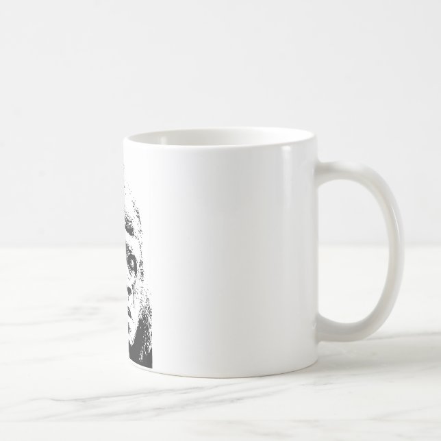 Taza De Café Gorilla de arte pop blanco negro (Derecha)