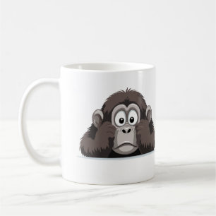 Taza De Café Gorilla Peeking Cute Adorable Gracioso Personaliza