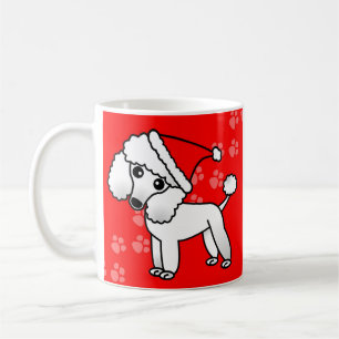 Taza De Café Gorra blanco lindo de Santa del dibujo animado del
