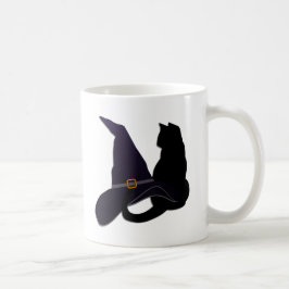 Taza De Café Gorra de brujas y gato