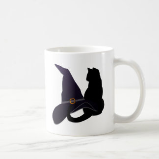 Taza De Café Gorra de brujas y gato