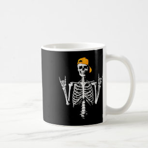 Taza De Café Gorra de esqueleto de roquero Skater Cool Hallowee