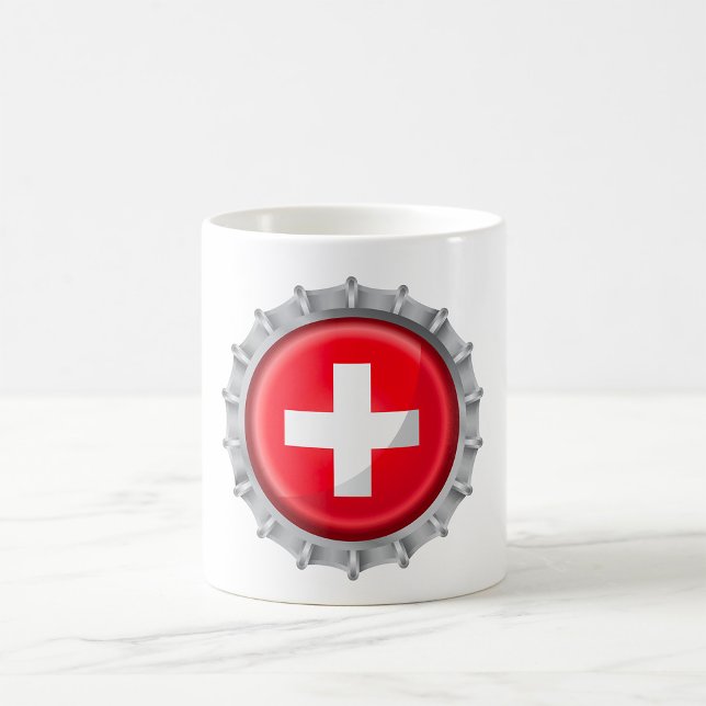 Taza De Café Gorra de frasco de bandera de Suiza (Subido por el creador)
