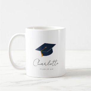 Taza De Café Gorra de Graduación Minimalista Moderna Clase 2026