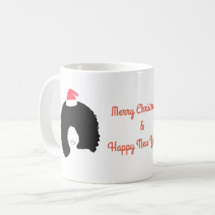 Taza De Café Gorra de los Navidades Afro Hair