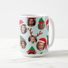 Taza De Café Gorra de Navidades de Ice Blue Silly Seis Collages