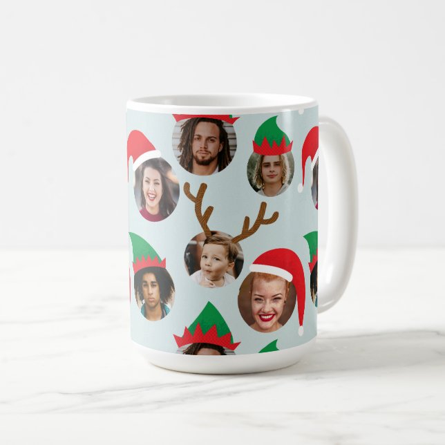 Taza De Café Gorra de Navidades de Ice Blue Silly Seis Collages (Anverso derecho)