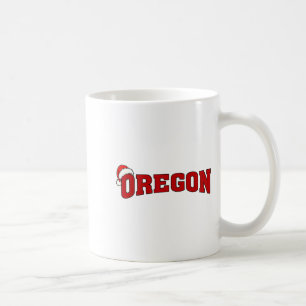 Taza De Café Gorra de Santa de Navidad de Oregon Souvenir Retro