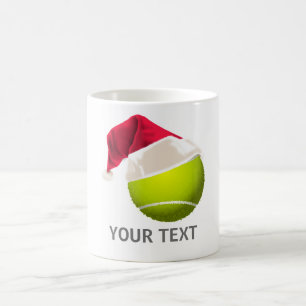 Taza De Café Gorra de Santa de Pelota de Tenis de Navidad