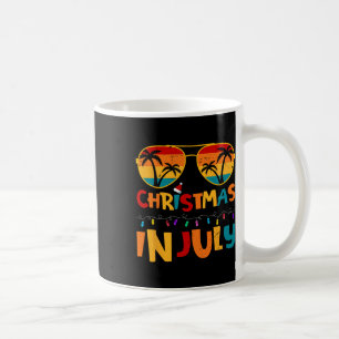 Taza De Café Gorra de Santa divertida Navidad en julio Gafas de