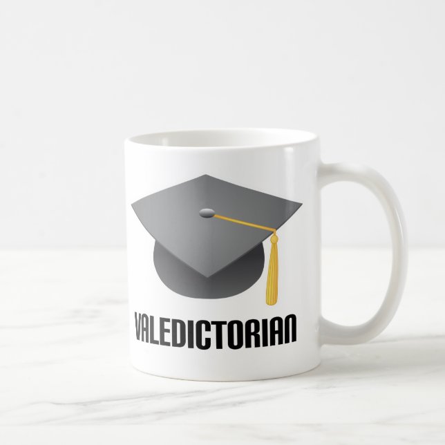 Taza De Café Gorra gris del graduado del Valedictorian (Derecha)