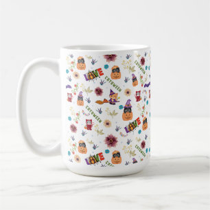 Taza De Café Gorra morado divertido Catoween, calabaza Naranja