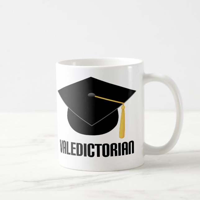 Taza De Café Gorra negro del graduado del Valedictorian (Derecha)