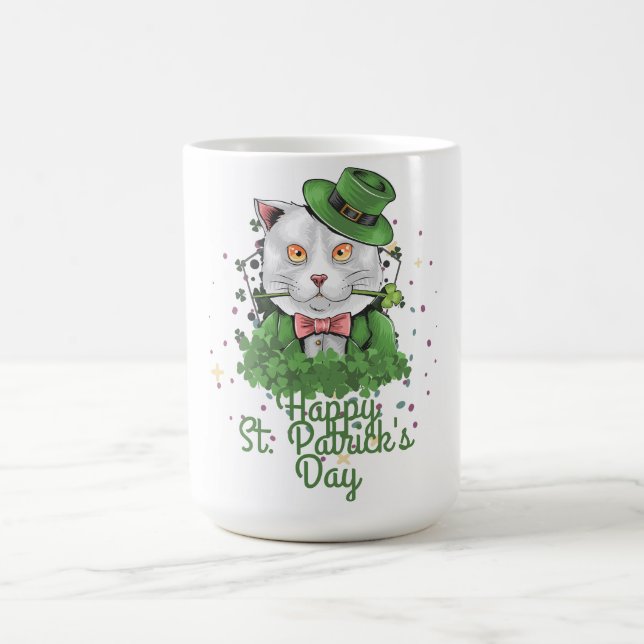 Taza De Café Gorra verde afortunado Shamrock St. Patrick's Day (Centro)
