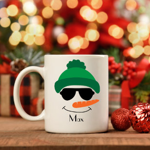 Taza De Café Gorra verde y gafas de sol personalizados para Sno