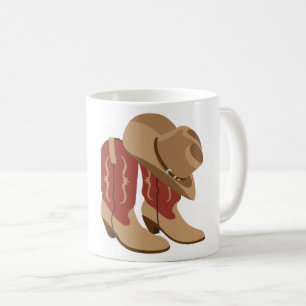 Taza De Café Gorra y botas de vaquero
