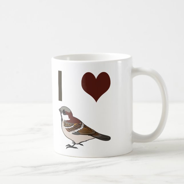 Taza De Café Gorriones del corazón I (Derecha)