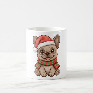 Taza De Café Gorrito de Santa francés lindo Bufanda de Navidad