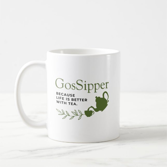 Taza De Café GosSipper Mug – Funny Tea Lover Mug (Izquierda)