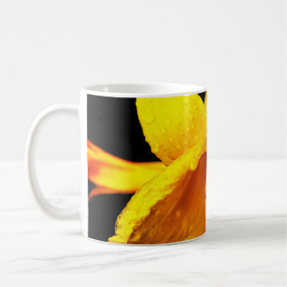 Taza De Café Gotas de lluvia en Lily amarilla