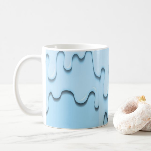 Taza De Café gotas líquidas azules (Con donut)
