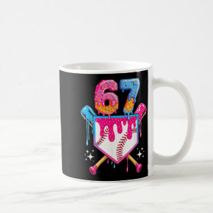Taza De Café Goteo de béisbol número 67 jugador o 67 cumpleaños