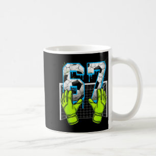 Taza De Café Goteo de fútbol 67 Seis Siete Divertido Meme Desi