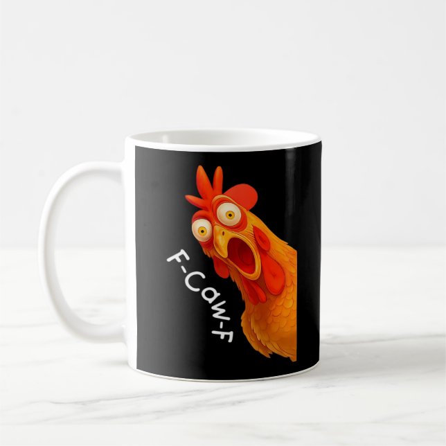 Taza De Café Gothic Humor Funny F-Caw-F Crow (Izquierda)