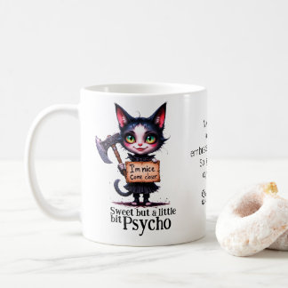 Taza De Café Gothic Psycho Cute Cat With Axe
